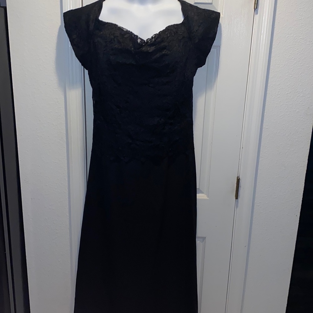 NWT Chadwick’s black Lace and Chiffon full length dress size 24W
